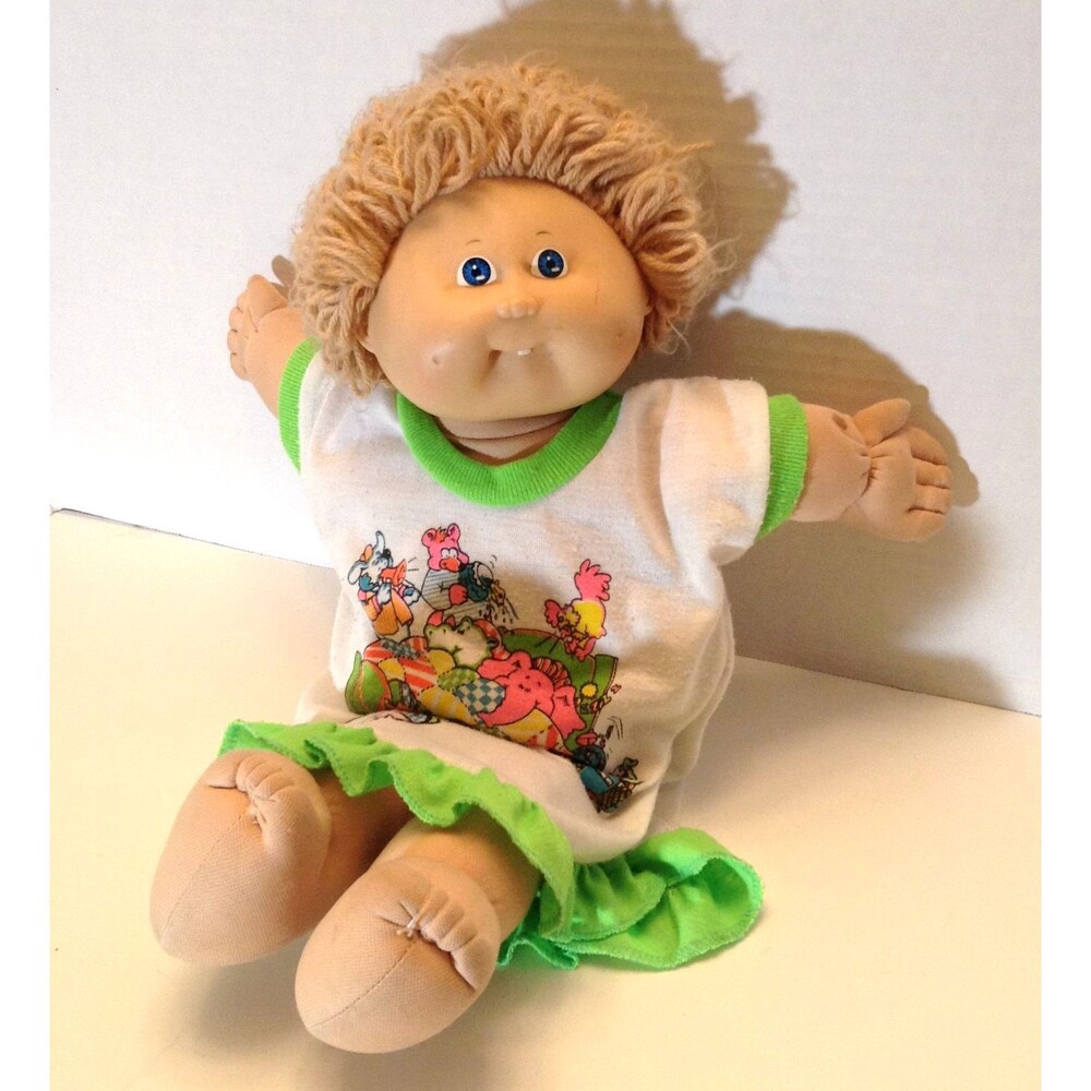 Vtg Cabbage Patch Kid Xavier Roberts Signed Coleco Collectible Doll Blue Eyes